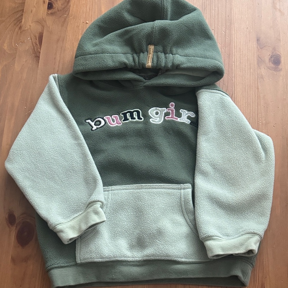 Vintage B.U.M Equipment Green 'bum girl' Pullover Hoodie